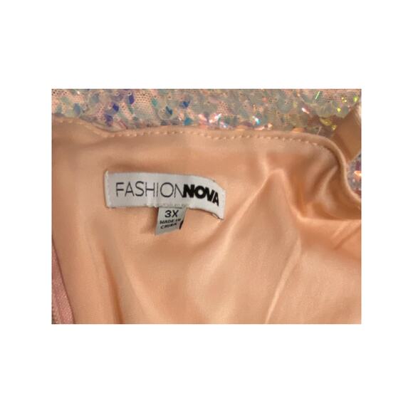 Plus Size Iridescent Champagne Rose Gold Sequin Mini Dress 3X Party New Years - Picture 4 of 10